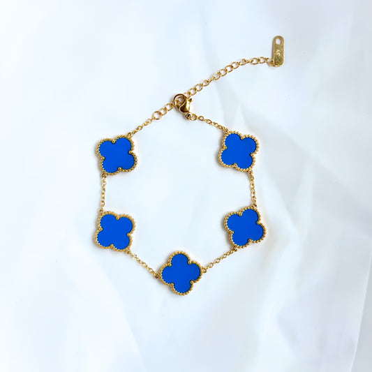 ARMBAND - LJUSBLÅ & GULD