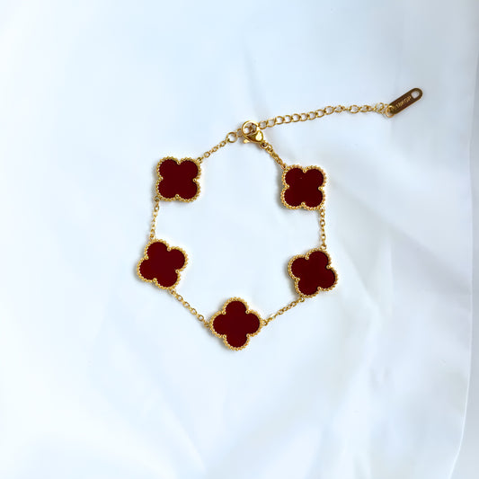 ARMBAND - VINRÖD & GULD