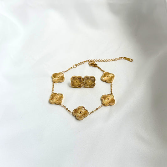 ÖRHÄNGEN & ARMBAND SET - GULD